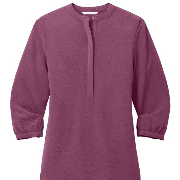 Women's 3/4-Sleeve Textured Crepe Tunic NEW - Picture 2 of 4